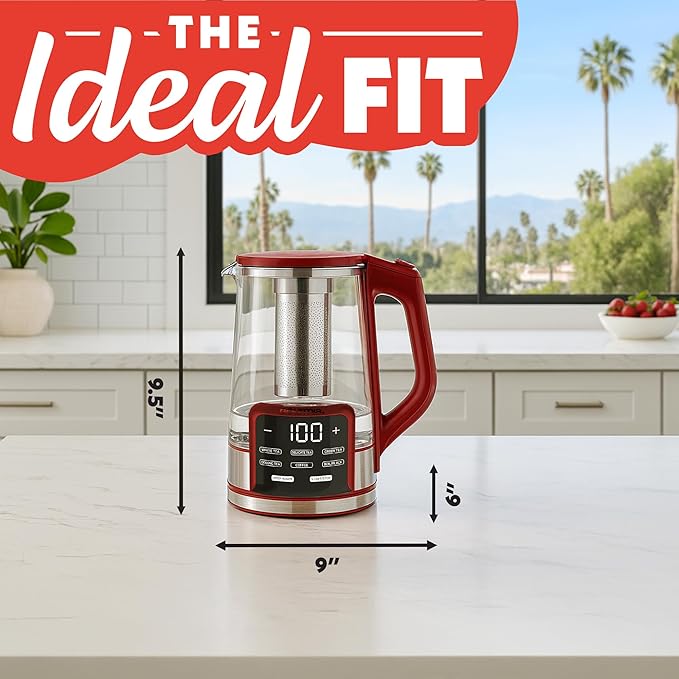 Gourmia Electric Programmable Glass Kettle – 1.7L Temperature Control Tea & - Image 9