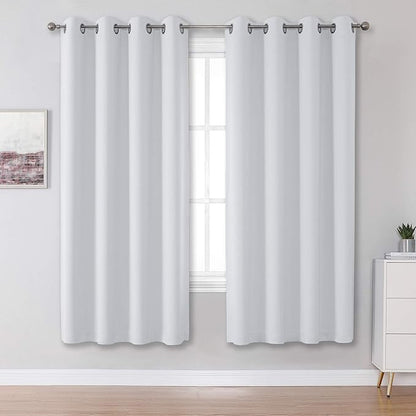 DUALIFE Greyish White Bedroom Curtains by DUALIFE