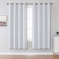 DUALIFE Greyish White Curtains 63 Inches Long Thermal Insulated Room Darkening by DUALIFE