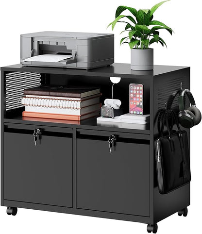 MIIIKO File Cabinet with Storage 2 Drawers, Rolling File Cabinet by MIIIKOOfficeFurniture