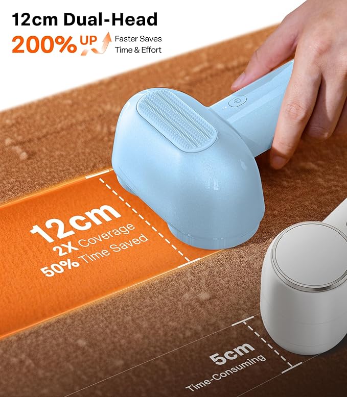 TORRAS Dual-Head Fabric Shaver, Longest Durability & 50ml Large Capacity - Image 3