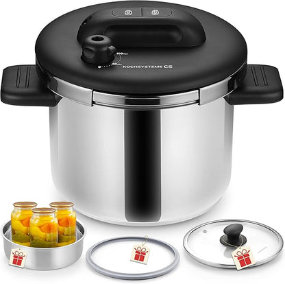 KOCH SYSTEME CS Stainless Steel Pressure Cooker 6.3 QT, Olla de Presion by KOCHSYSTEMECS