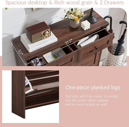 Shoe Storage Cabinet, Farmhouse Shoe Organizer - Image 7