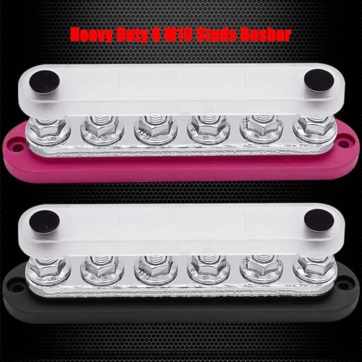 6 x M10 Studs Power Distribution Block Bus Bar 12V, Ampper 7" HD 300A Marine - Image 4