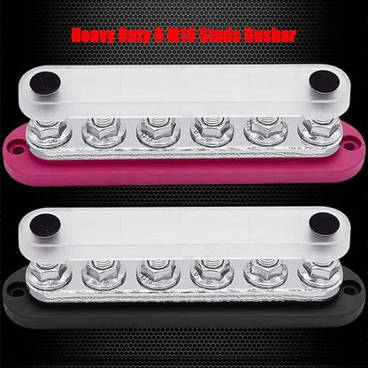 6 x M10 Studs Power Distribution Block Bus Bar 12V, Ampper 7" HD 300A Marine - Image 4