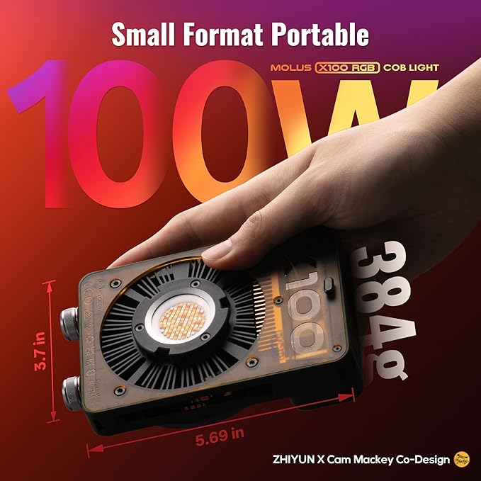 ZHIYUN MOLUS X100 RGB Standard 100W Video Light V2 Upgraded Version - Image 3