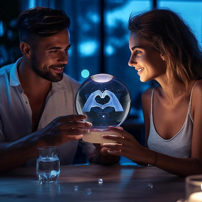 Kopesmsy 3D Crystal Ball Lamp, 3.15 inch 3D K9 Crystal Ball Night Light - Image 5