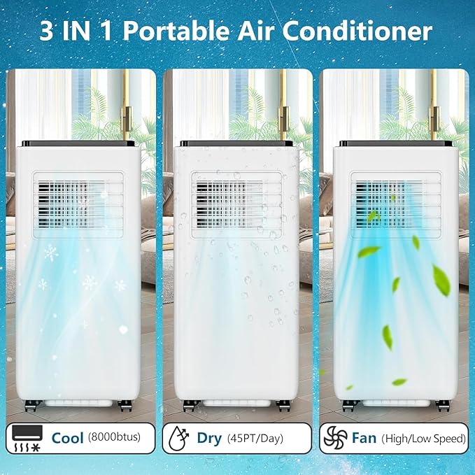 Portable Air Conditioners 8000 BTU, Energy Efficient AC Unit - Image 3