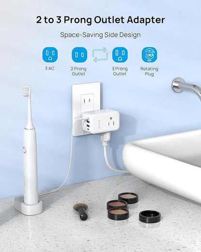 TROND 2 Prong to 3 Prong Outlet Adapter - Image 2