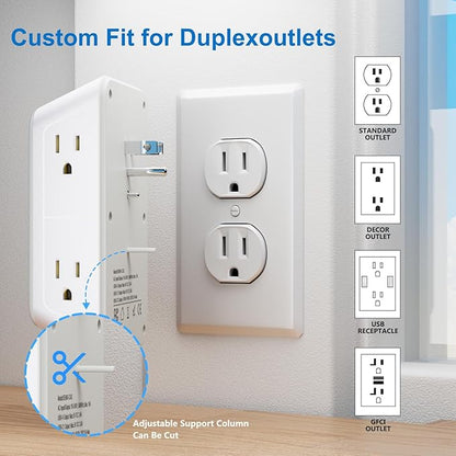 JcBlaon Surge Protector Outlet Extender 6 Outlet Extender - Image 6