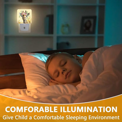 GANTINIR Giraffe Flower Night Light, Plug-into Nightlight White LED Lamp - Image 4
