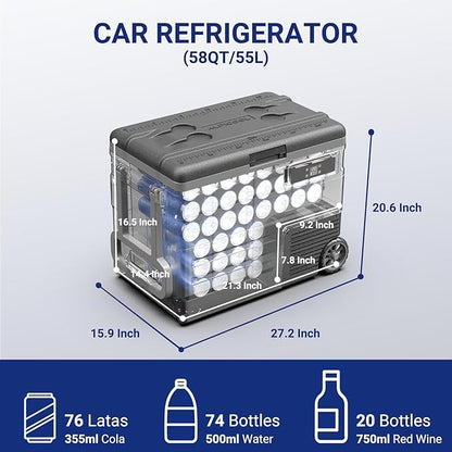 BODEGACOOLER 12 Volt Car Refrigerator, 58QT Car Fridge - Image 5
