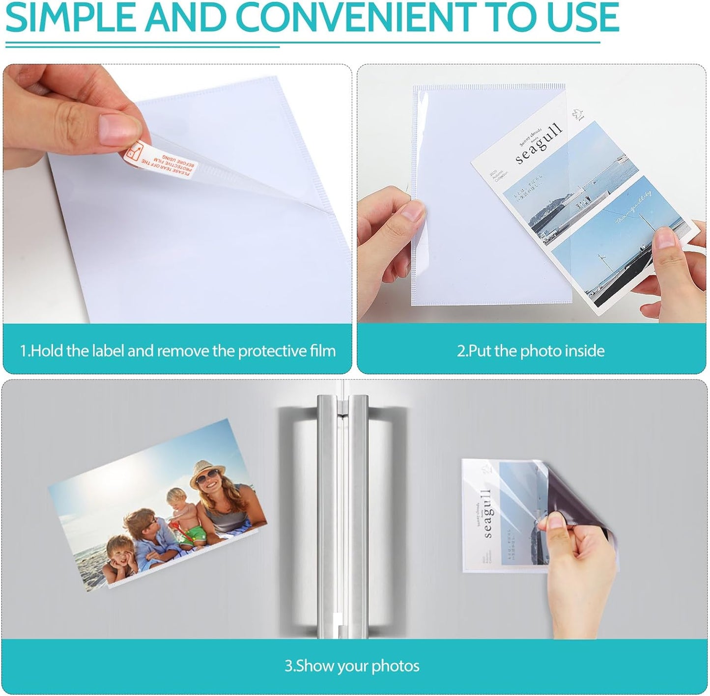 Magnetic Picture Frame, 12 Pack Magnetic Frame Reusable, Magnetic Photo Frames for Refrigerator 4x6” With White Border, Refrigerator Magnets For Pictures Suitable Home, School, Office