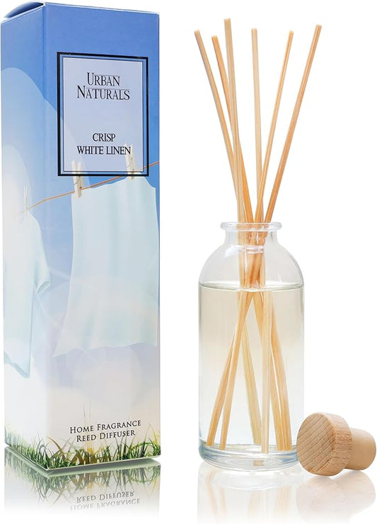 Urban Naturals Crisp White Linen Reed Diffuser Gift Set | by UrbanNaturals