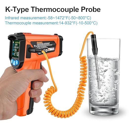 Infrared Thermometer Gun, TEMIRUP Digital Laser Temperature Gun, -58°F to 1472°F - Image 2