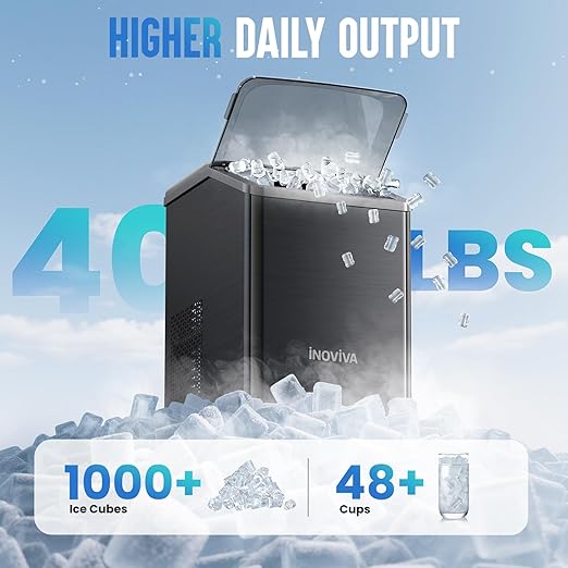 Nugget Ice Maker Countertop, 40lbs/24H Soft Chewable Pellet Ice Machine - Image 2