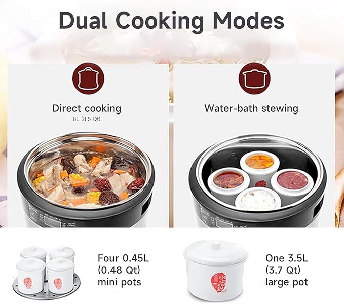 Joydeem Electric Stew Pot, 8.5Qt Stainless Steel Inner Pot - Image 2