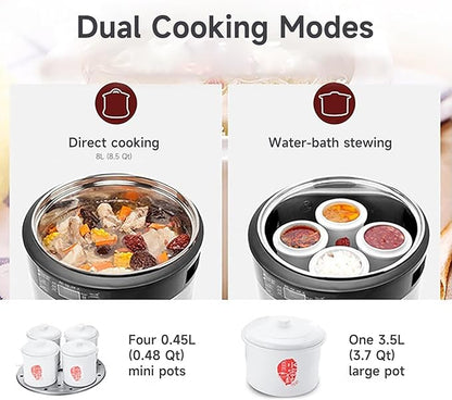 Joydeem Electric Stew Pot, 8.5Qt Stainless Steel Inner Pot - Image 2