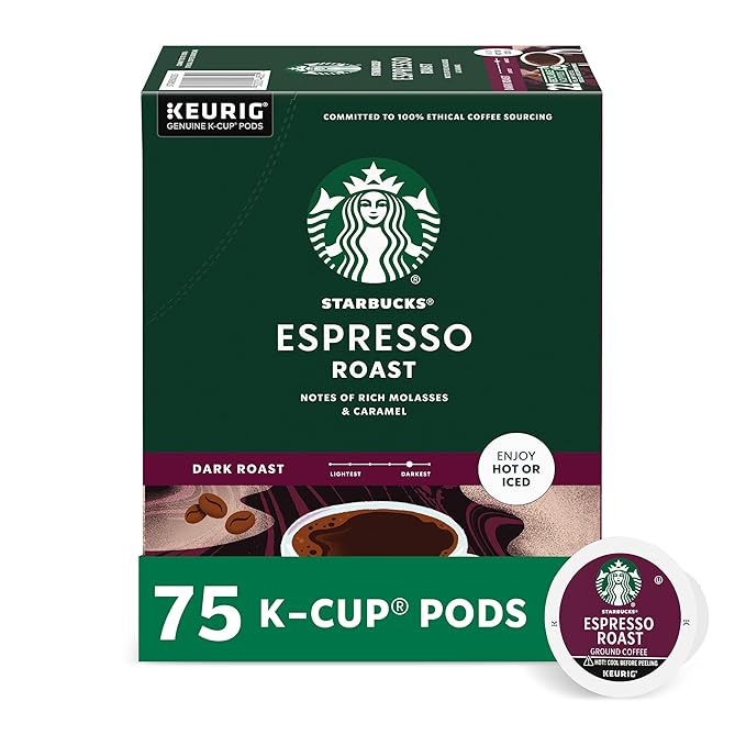 Starbucks K-Cup Coffee Pods, Dark Roast Coffee, Espresso Roast by StarbucksCoffee