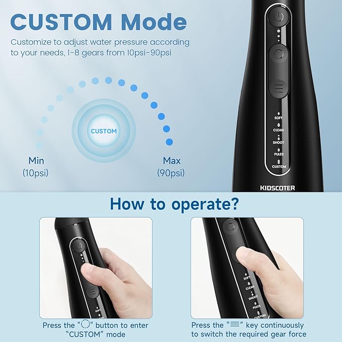 Water Flosser for Teeth with Detachable Washable Tank, 5 Modes Rechargeable - Image 6