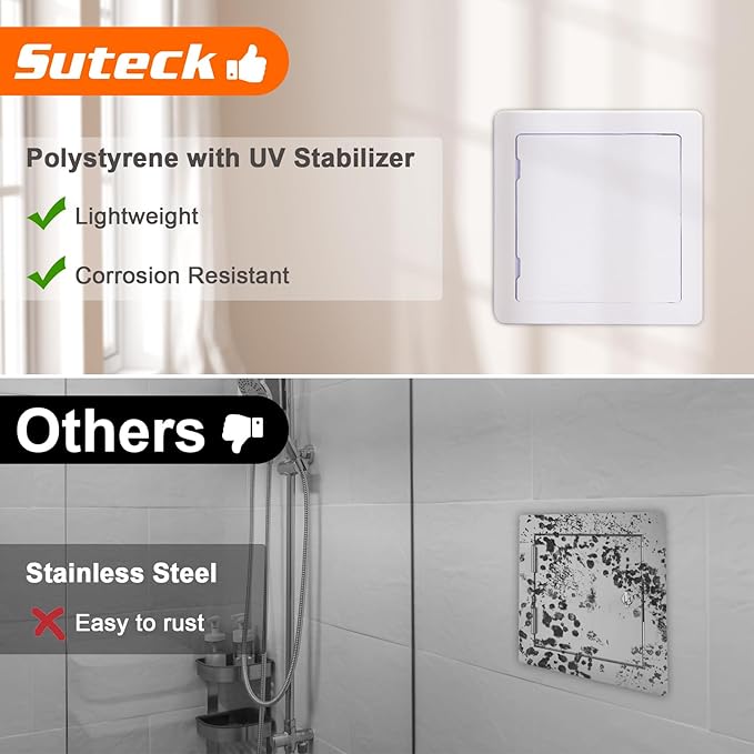 Suteck 18 x 18 Inch White Access Doors, Reinforced Hinged Access Panel - Image 3