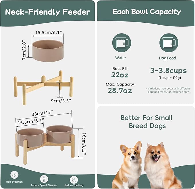 Ceramic 6.1inch Raised Dog Bowl - Image 2
