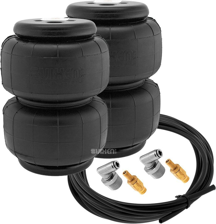 1/2" NPT Single Air Port Suspension Air Spring Dual Pack with Fittings, Schrader Valves and 20FT Hose VXD2514S