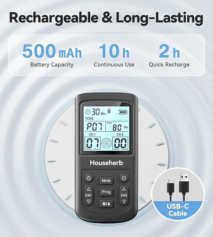 TENS Unit Muscle Stimulator for Pain Relief, 3-in-1 EMS TENS Machine - Image 5