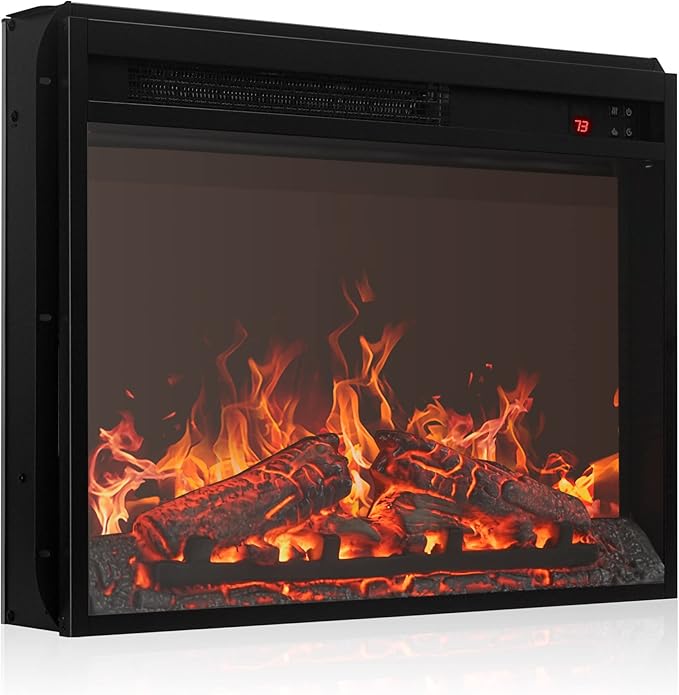 BELLEZE 23" Electric Fireplace Insert w/Fire Crackling Sound, Recessed - Image 2