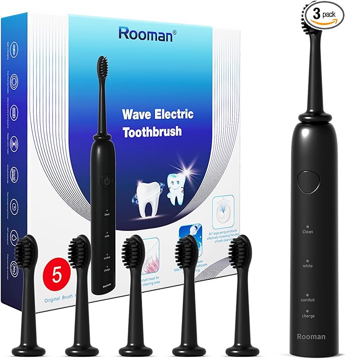 Rooman Oscillation&Vibration Sonic Electric Toothbrush by Rooman