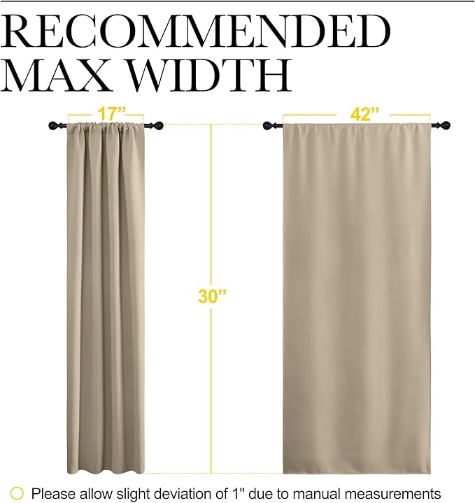 NICETOWN 2 Panels Blackout Curtains, Rod Pocket Thermal Insulated Drapes - Image 3