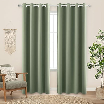 KOUFALL Nursery Curtains Boy Blackout, Sage Green Boho Woodland Theme Room by KOUFALL