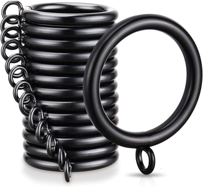 40 PCS Curtain Rings, 1.5 Inch Thickened Curtain Rings Metal Drapery Ring for Curtain Rods Black