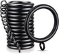 40 PCS Curtain Rings, 1.5 Inch Thickened Curtain Rings Metal Drapery Ring for Curtain Rods Black