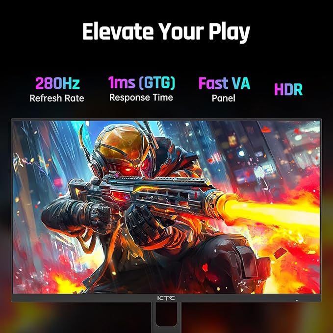 KTC 27'' 280Hz 240Hz Gaming Monitor 1ms GTG 350nits Fast VA 1080P Tilt 126% - Image 6
