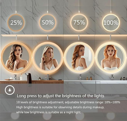 Wall-Mounted Round Bathroom Mirror - Image 4