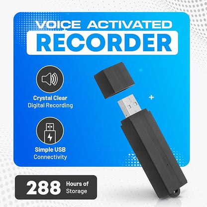 USB Audio Note Device 288-Hour Storage | Hands-Free Audio Capture | Extended - Image 2
