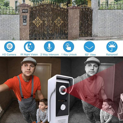 AMOCAM Video Door Phone System, 4.3 Inches Touch Monitor Wired Video Intercom - Image 5