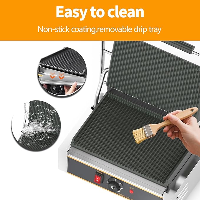 Commercial Panini Press - 2200W Commercial Electric Panini Sandwich Grill - Image 5