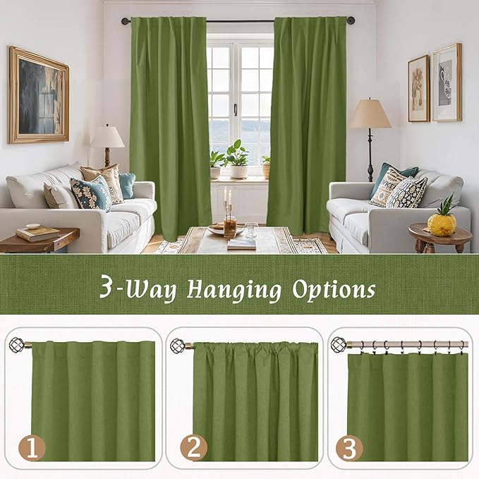 LAMIT Full Blackout Linen Curtains - Image 9