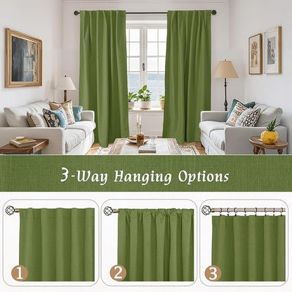 LAMIT Full Blackout Linen Curtains - Image 9