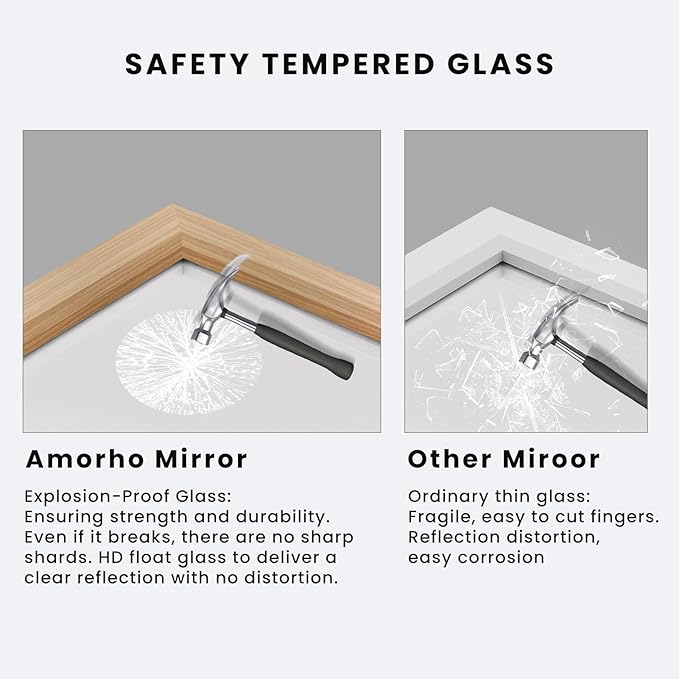 Amorho 48X36 Inch Bathroom Mirror - Image 3