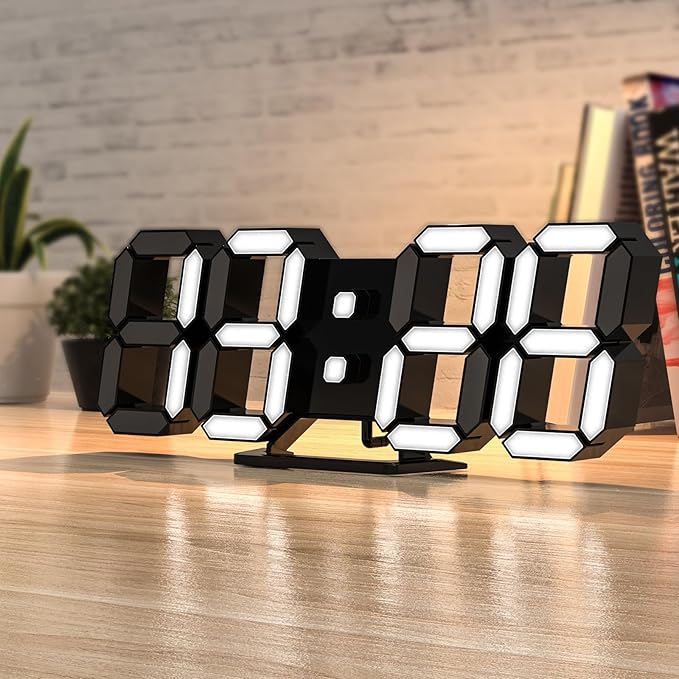 EDUP HOME 3D LED Clock Desk Alarm Clock Wall Clock - Image 7