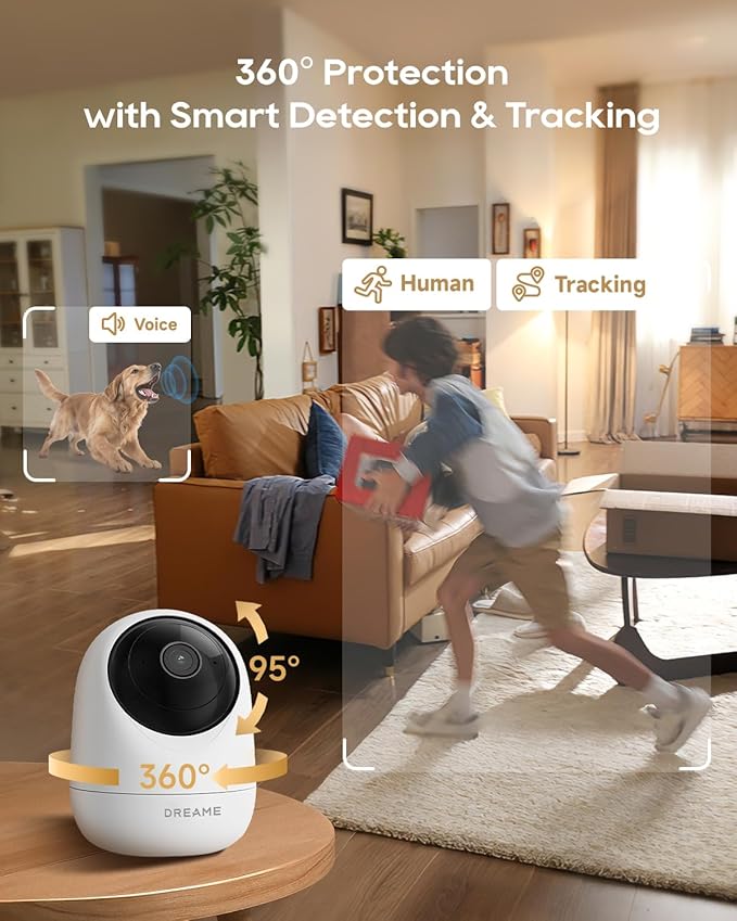 DREAME Pet Dog Camera, 2K 3MP Indoor Security Camera Motion Detection, 5G/2.4G - Image 4