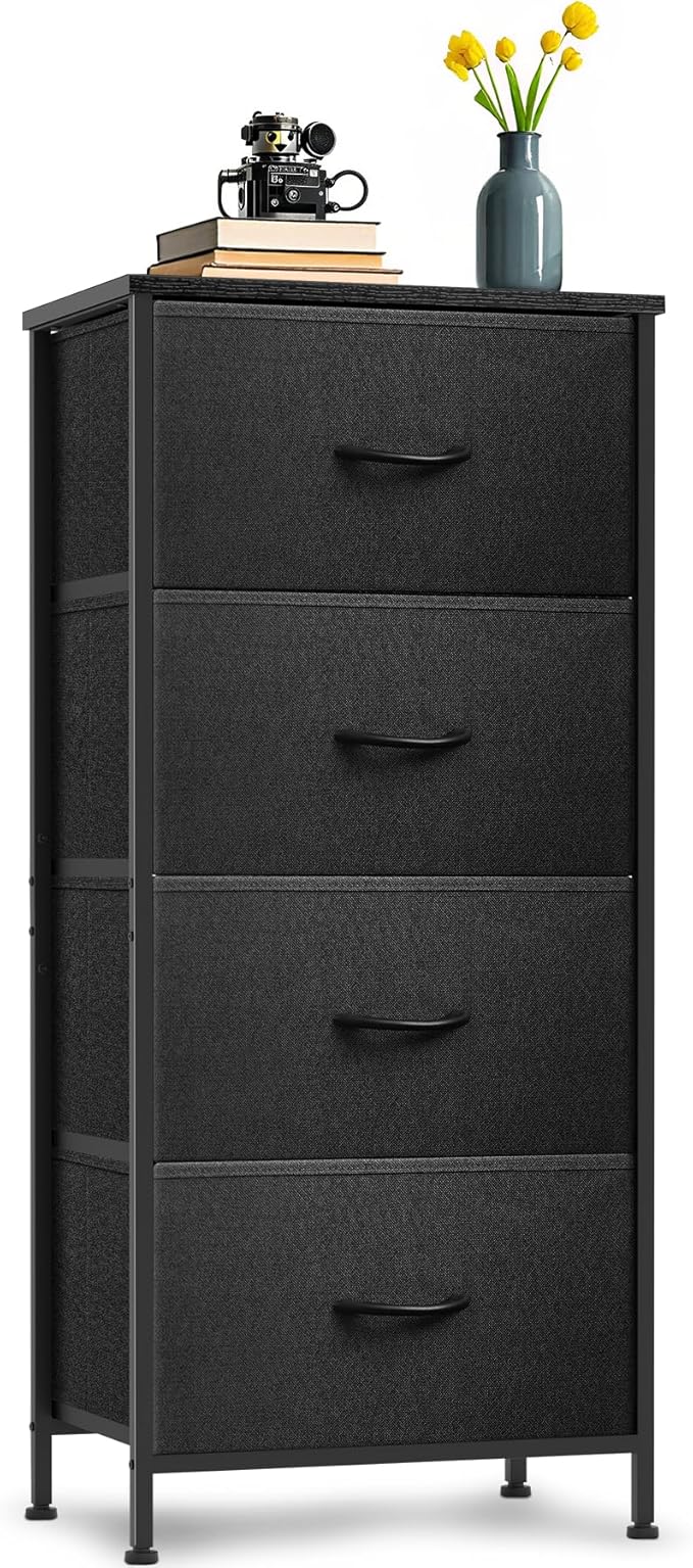 4 Fabric Drawer Dresser for Bedroom, Chest of Drawers by Sonharlar