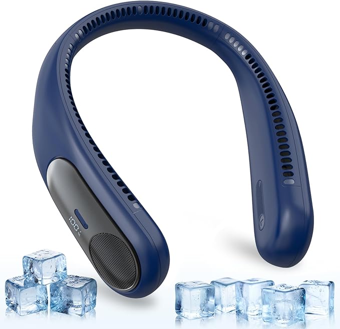 Portable Neck Fan, Personal Wearable Bladeless Fan, LED Display, 6000mAh USB by Unknown