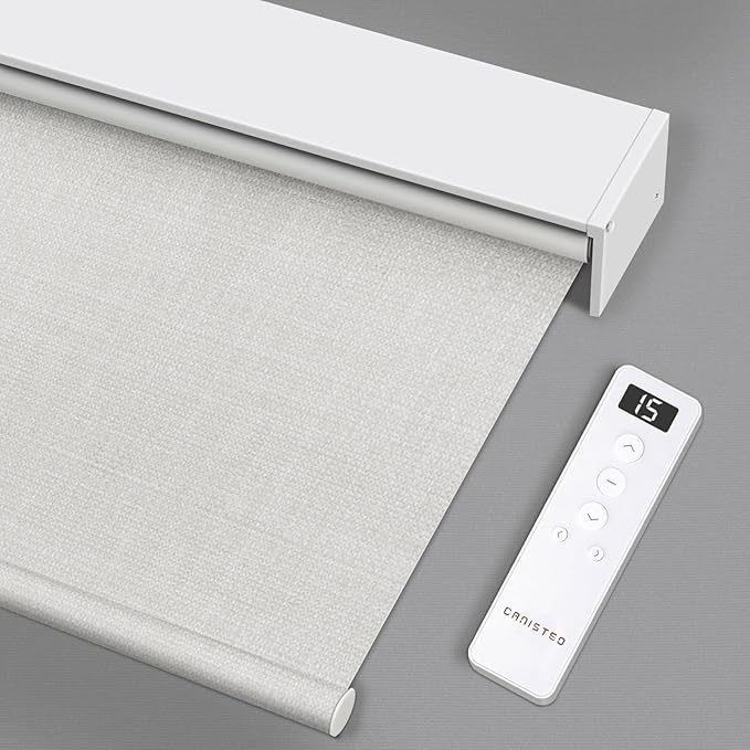 Motorized Roller Shade: Blackout, Rechargeable, Compatible by Canisteo