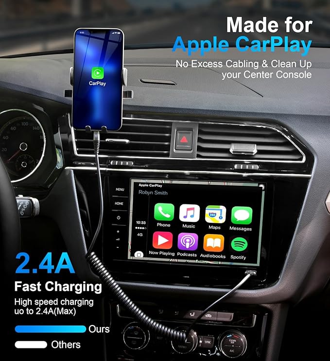 iPhone Charger Cable 6FT for Car, Coiled Lightning Cable 2 Pack 6 Feet - Image 2