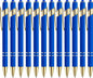 LINFANC 12 Pack Blue Gold Ballpoint Pen by LINFANC