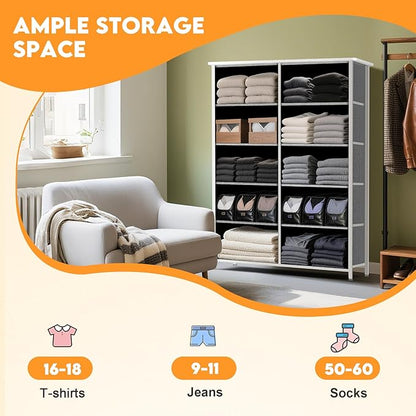 Curved Profile Dresser for Bedroom, Chest of Drawers, 10 Storage Drawers - Image 5